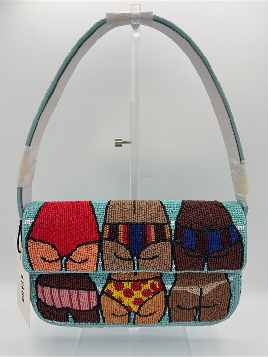 STAUD Handbags - STAUD Tommy Beaded Beach Bums Shoulder Bag - Blue